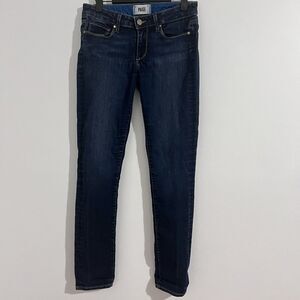 Paige Skyline Skinny Blue Jeans Size 27 Denim Dark Wash Essential Low Rise Basic